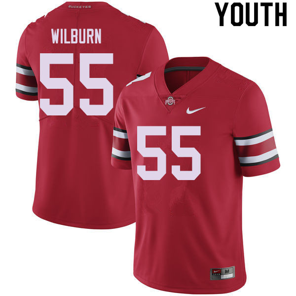 Ohio State Buckeyes Trayvon Wilburn Youth #55 Red Authentic Stitched College Football Jersey